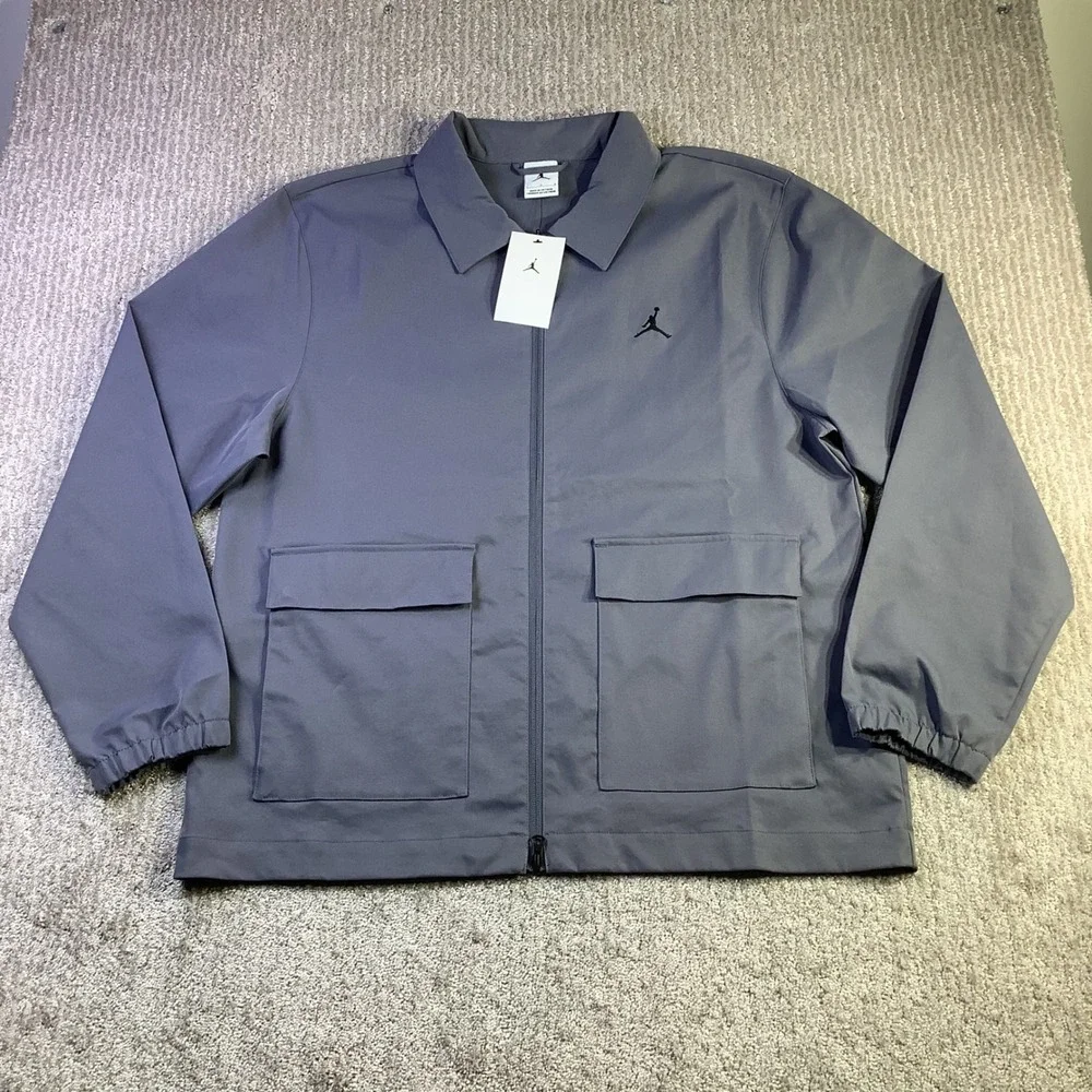 Jordan Golf Mens Full Zip Lightweight Utility Golf Jacket Grey Size L NWT